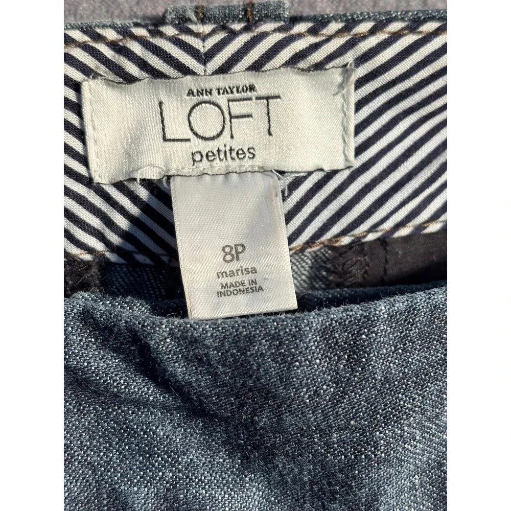Ann Taylor Loft Trouser Style Jeans Pants Women's 8P Blue Wide Leg Mid Rise